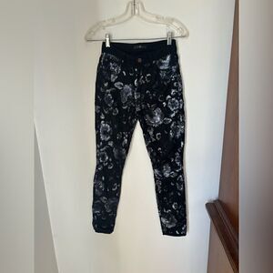 7 For All Mankind Sequin Embellished Skinny Jeans Black Blue Size 25